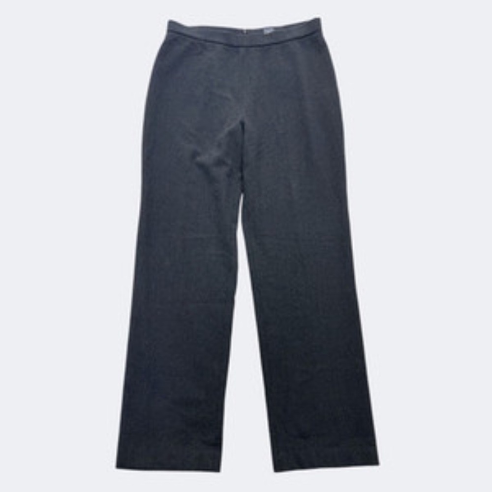 Eileen Fisher Pants Women 14 Gray Wool Blend Stretch Straight High Rise Back Zip